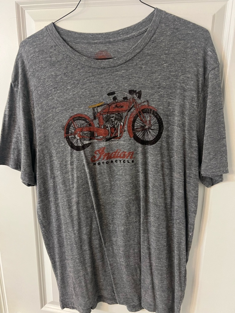 Lucky Brand Gray Tee Indian Motorcycle Graphic